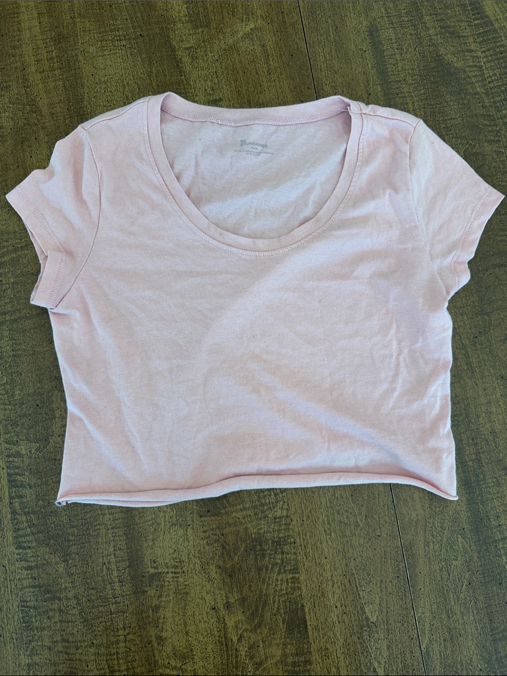 No Boundaries Light Pink Cropped Crew Tee